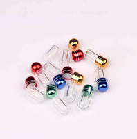 Flacon vide en plastique de 2g pour mini-conteneur PS, flacon vide pour capsules avec bouchon en aluminium coloré