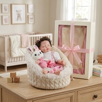 Boneka Bayi Reborn Vinyl Lembut 45 cm, Set Boneka Bayi Mirip Asli, Mainan Bayi Tidur