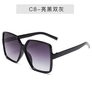 Nuevas gafas de sol de moda para mujer, montura grande múltiple que incluye azul, negro, blanco, dorado, multicolor, gris, marrón, champán, PC - Product Image 2