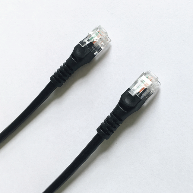 For High-Speed RJ11 6P4C CAT 3 Telephone Jumper Cable with PVC Jacket 4-Conductor Wire for Modem & Phone Line-Black
