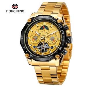 De Lujo resistente al agua, de acero inoxidable OEM hombre mecánico automático reloj de pulsera de los hombres de fase de la <span class=keywords><strong>luna</strong></span> reloj Tourbillon - Product Image 2