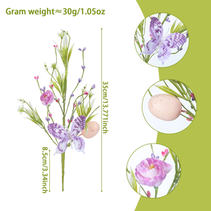 DAMAI Easter Decor Colorful Egg Branch Floral Insertion Ornament with Foam Material Easter Egg Twig Bouquet for Party DIY Craft - Product Image 4