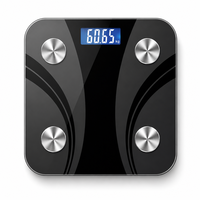 Balance connectée professionnelle intelligente pour la gestion du poids corporel et de l'IMC, 180 kg, 14 paramètres, verre trempé, LED, Bluetooth