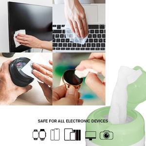 Lingette de <span class=keywords><strong>nettoyage</strong></span> de surface pour écran de <span class=keywords><strong>téléphone</strong></span> portable électronique naturel multifonctionnel Écran LCD 50 lingettes humides avec chiffon - Product Image 5