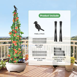 4-Layer Obelisk Plastic Trellis Antirust Black 165cm Home Garden <b>Ornament</b> Stand Potted <b>Plants</b> Climbing Vegetables Vines - Product Image 4