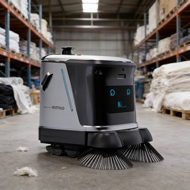 Robotic Floor Washer Scrubbing Mopping Auto-Charge App-Controlled Laser Navigation 5000 Sq ft for Subway Stations Public