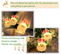 Guirlande lumineuse LED en forme de tête de Père Noël, alimentée par piles et USB, IP44, en plastique, pour la décoration de Noël, la maison, la chambre, les mariages, les fêtes