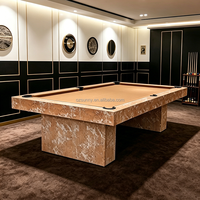 Table de billard de luxe professionnelle moderne haut de gamme en ardoise à motif marbre rose, 7/8/9 pieds, avec pieds cannelés