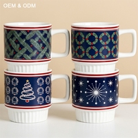 Mug en céramique personnalisé avec logo d'ours, mug à eau/lait tendance transfrontalier pour Noël, design classique pour fête, cadeau de Noël