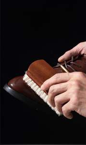 Cepillo de crin de caballo blanco de palisandro para zapatos, cepillo especial de madera maciza para limpieza de calzado de cuero, cuidado del calzado, artículos de cuero, mango de madera maciza - Product Image 6