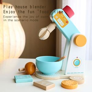 Toddler Pretend Play Cooking Set Safe Learning <b>Baking</b> Kitchen <b>Accessories</b> Wooden Stand Mixer Toy for Kids - Product Image 1