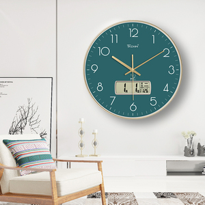 Modern Round ABS High Quality Plastic Multifunctional LCD Analog Scenic Electric Living Room Sports Wall <strong>Clock</strong> <strong>Large</strong> Display - Product Image 3