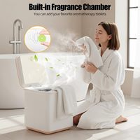 4 Pengaturan Timer, Pengunci Anak & Penghangat Otomatis, Ember Penghangat Handuk Persegi, Kabinet Handuk Panas Elektrik untuk Kamar Mandi, Spa