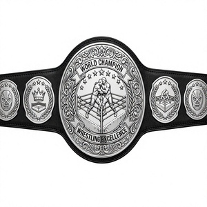 Cinturón de Campeonato de Lucha Libre Personalizado, Cinturón de Campeonato de Peso Pesado con Título Propio, Cinturón de Campeonato de Cuero para Adultos - Product Image 1