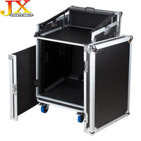 Contrôleur DJ 10U Mount Aluminium Amp Rack Case Empilable Tool Road Flight Cases Avec Roues