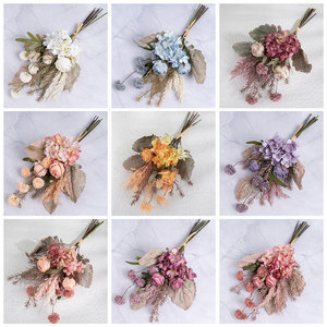 Fleurs artificielles Terashima, bouquet de roses et d'hortensias, décoration de mariage, accessoires de photographie CF01204 - Product Image 3