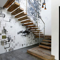 Prima 1.2 m Largeur Marche et Escalier Design Minimaliste Personnalisé avec Escalier Flottant Antidérapant