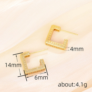 Orecchini a Perno Geometrici Quadrati Scintillanti per Donne, Gioielli alla Moda per le Orecchie - Product Image 4