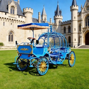 Cheap Wedding Centerpiece Pumpkin Style Blue Bridal Royal Electric Horse Carriage with <b>Wheels</b> From Henan - Product Image 5
