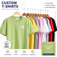 T-shirts en coton pour hommes avec logo personnalisé, coupe ajustée, col rond, manches courtes, 100% coton, chemises décontractées personnalisées, OEM, marque privée