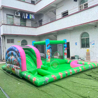 Toboggan aquatique gonflable et trampoline personnalisés pour petits jeux en plein air avec piscine, château gonflable pour enfants