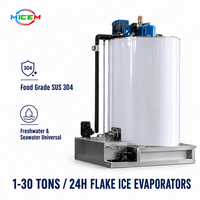 Évaporateurs à glace en flocons ODM, compresseur à faible bruit, contrôle PLC, qualité industrielle, 1-30 tonnes, certifiés CE ISO9001 pour les produits de la mer