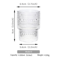 Verres à eau élégants à points en relief, style INS, vaisselle robuste et transparente pour fêtes à domicile et cadeaux de mariage