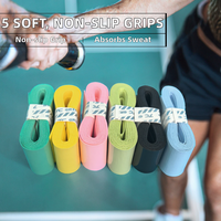 Bande de grip de badminton de haute qualité en PU de la marque LINGSHANG, modèle LSG6, 5 par boîte, 9x7x3cm, douce, antidérapante, absorbant la transpiration