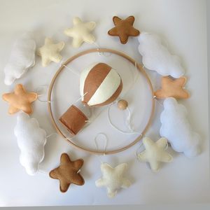 Mobile per Culla con Mongolfiera in Feltro Fatto a Mano, Decorazione Neutra per Cameretta, <span class=keywords><strong>Regalo</strong></span> per Neonati, Vendita all'Ingrosso 2026 - Product Image 2