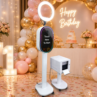 Cabina de Fotos Profesional DSLR con Pantalla Táctil de 15.6 Pulgadas, Anillo de Luz LED RGB, Espejo Mágico, Kiosco de Fotomatón en Venta