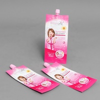 Échantillon de crème liquide pour le visage en sachet avec bec verseur, petit emballage personnalisé avec logo pour produits cosmétiques