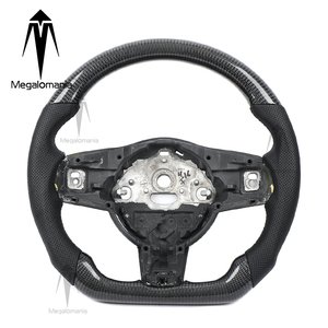 Volante in Fibra di Carbonio e Pelle Traforata LED per <span class=keywords><strong>Jaguar</strong></span> FTYPE E-PACE XE XEL XFL <span class=keywords><strong>XJ</strong></span> F-TYPE XF F-PACE - Product Image 3