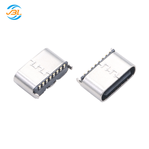Conector USB Tipo-C Hembra de 16 Pines, Carcasa de Acero Inoxidable, Terminales de Soldadura, Compatible con Conectores Molex TE JAE JST para Carga de PCB - Product Image 2