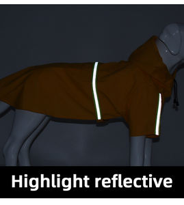 Chaqueta de lluvia <span class=keywords><strong>para</strong></span> mascotas con escote ajustable, Poncho con capucha, rayas reflectantes, a prueba de viento, impermeable, con agujero <span class=keywords><strong>para</strong></span> correa - Product Image 6