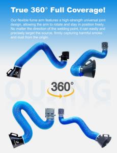 Bras d'aspiration flexible certifié CE 3m, 360 °   Rotation et vol stationnaire pour l'extraction des fumées/de la poussière de soudage - Product Image 5