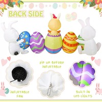 Décorations lumineuses LED d'extérieur pour les fêtes : Œufs de Pâques, lapins et poussins gonflables de dessin animé pour l'extérieur