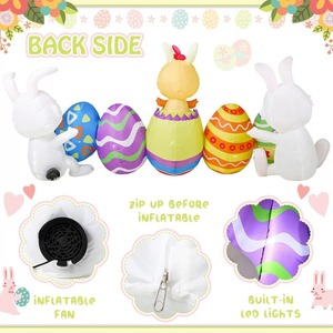 Holiday Outdoor Yard LED Light Decorations Cross-Border Easter <strong>Eggs</strong>, Rabbits, and Chicks: Cartoon Inflatable Toys - Product Image 4