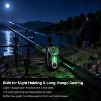 Alarm Gigitan Ikan, Lampu LED & Alarm Bunyi Ganda, Alarm Gigitan Pancing Laut Sensitivitas Tinggi untuk Memancing Ikan Mas
