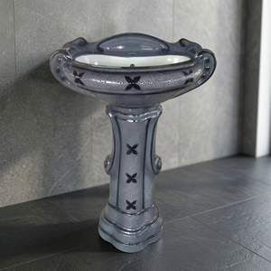 Big Sterling Ceramic Wash Basin Pedestal 26x21 <b>Floor</b> Standing Yemen Iraq Design - Product Image 1