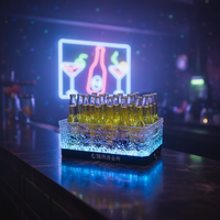 Brevet d'usine OEM bonne qualité grande capacité rose bière whisky bar à champagne bar club lumineux seau à glace à LED
