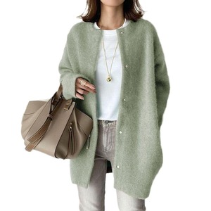 Cardigan en tricot pour femmes, couleur unie, taille unique, coupe ample, style japonais et coréen, pull décontracté pour l'automne - Product Image 5