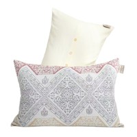 Taie d'oreiller en coton pur 40S, certifiée Oeko-Tex, motif floral, décoration de chambre à coucher, housse de coussin avec fermeture à bouton