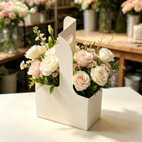 Expédition immédiate : Lot de 2 boîtes à café pliables pour bouquet de fleurs, avec support pour deux tasses, vente chaude