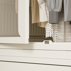 ตู้เสื้อผ้าเด็กแบบพกพา ชั้นวางเก็บเสื้อผ้าพลาสติกพับได้ ตู้เสื้อผ้าเด็กขนาดใหญ่ มีล้อ สีขาว สำหรับห้องครัว - Product Image 3