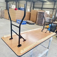Table à manger pliante en bois contemporaine réglable et portable A-04, vente en gros d'usine, pour mariages, banquets et événements