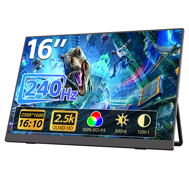 Eimio Type-C Plug and Play TFT 16" 240Hz 2.5K Portable External Monitor with Plug for Laptop Notebook Laptop Screen Extender OEM