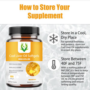 OEM ODM Cod Liver Oil Softgels Omega 3 EPA DHA Vitamin A&D3 Support Heart Glowing Skin Dietary <b>Supplement</b> - Product Image 4