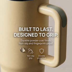 Gobelet <span class=keywords><strong>isotherme</strong></span> personnalisé en acier inoxydable de 40 oz avec <span class=keywords><strong>poignée</strong></span> pour l'extérieur, tasse à café imprimée avec logo, disponible en 20 oz, 30 oz, 40 oz - Product Image 3