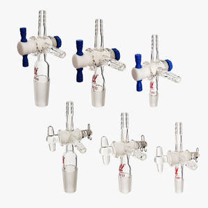 CS labglass อะแดปเตอร์ล้าง borosilicate โปร่งใสอะแดปเตอร์ควบคุมการไหลของแก้วที่มีการเชื่อมต่อท่อและ stopcock - Product Image 2