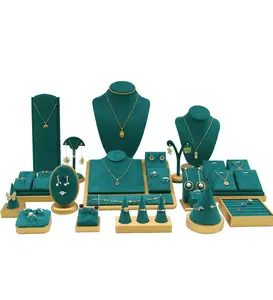 YI-121 ювелирные изделия стенд зеленое ожерелье серьги кольцо Бюст Дисплей Стенд для магазина